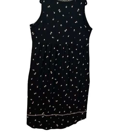 J. Jill black scattered daisy print with embroidery sleeveless maxi dress 2X - Picture 4 of 12